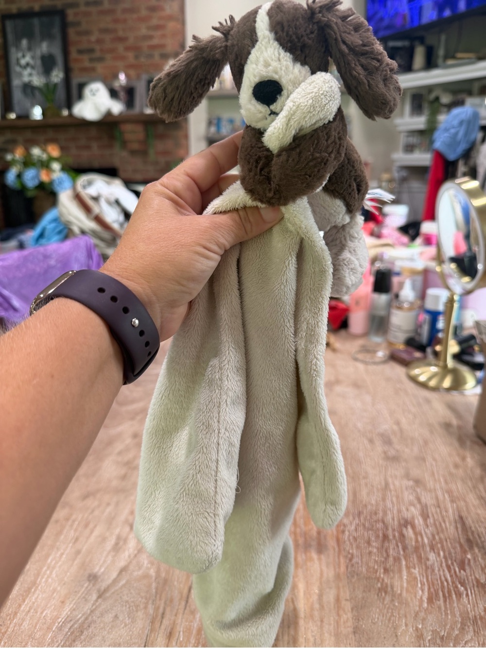Jellycat SOLD OUT Bashful Fudge Puppy Soother Lovey Baby Security Blanket Lovey